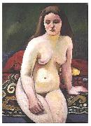 August Macke Female nude at a knited carpet Spain oil painting artist